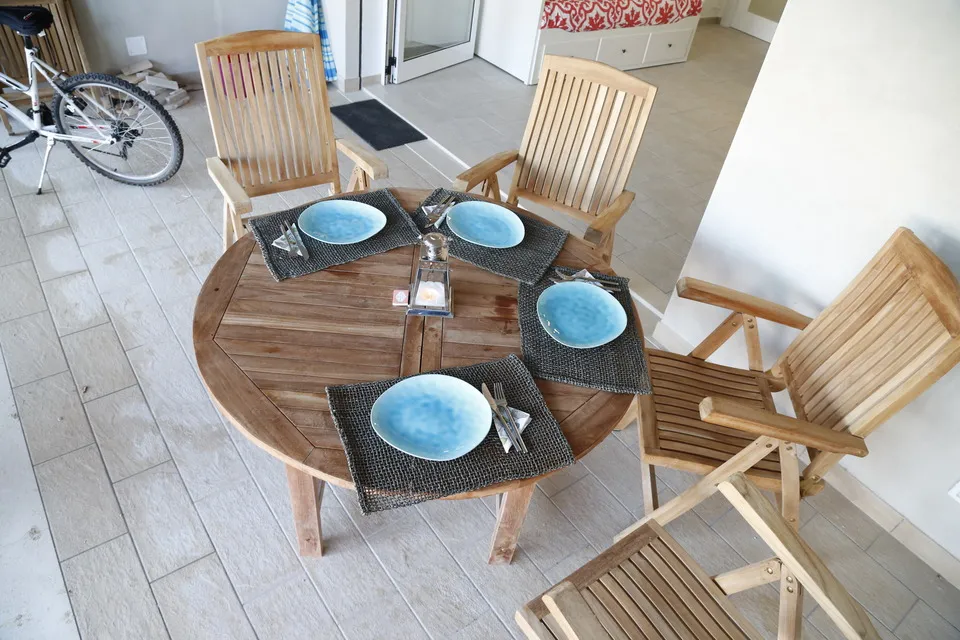 Aerial view of the porch table